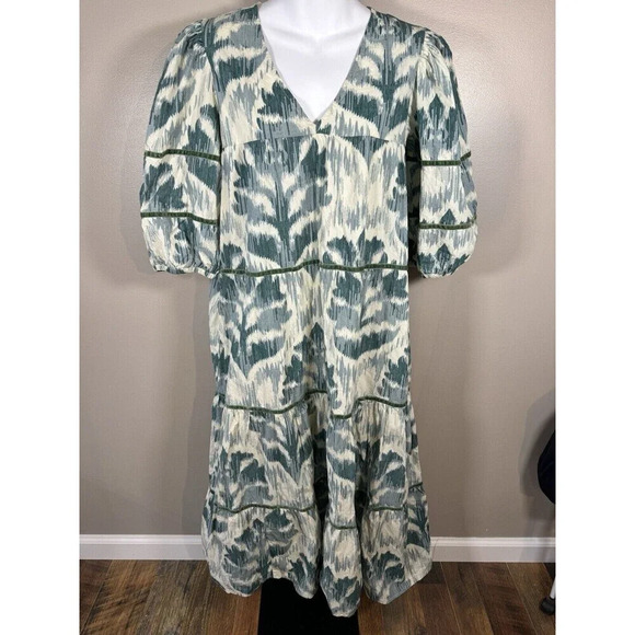 Olivia James The Label Georgia Dress - Damask Pine Size M OUT OF STOCK ONLINE - Picture 1 of 7